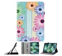 JZ Shockproof Crystal Painted Flip Cover for Honor MatePad Mini PU Leather Wallet Case with Pencil Holder & Stand - Sunflower