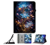 JZ Shockproof Crystal Painted Flip Cover for Lenovo Tab P12 12.7 inch PU Leather Wallet Case with Pencil Holder & Stand - Lamp Flower