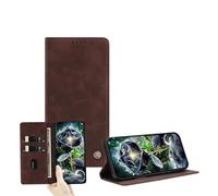 JZ Ultra-Thin PU Leather Wallet Case for OnePlus Nord CE 4 Lite 5G with Card Slots, RFID Blocking, Kickstand & Magnetic Closure - Brown