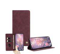 JZ Ultra-Thin PU Leather Wallet Case for Xiaomi 10T/10T Pro/RedMi K30s with Card Slots, RFID Blocking, Kickstand & Magnetic Closure - Red