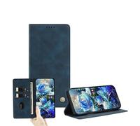 JZ Ultra-Thin PU Leather Wallet Case for Xiaomi Poco C40 / RedMi 10C with Card Slots, RFID Blocking, Kickstand & Magnetic Closure - Dark Blue