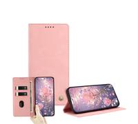 JZ Ultra-Thin PU Leather Wallet Case for Xiaomi Poco M7 5G / C75 / RedMi 14C/14R 5G/A3 Pro/A4 5G with Card Slots, RFID Blocking, Kickstand & Magnetic Closure - Pink