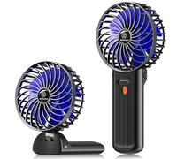 JZCreater Mini Handheld Fan, Portable Desk Fan, Battery Operated ，Small Personal Neck Fan, 4 Speed Powerful Wind, Quiet USB Fan, Personal Small Fan for Indoor Outdoor Home Office Travelling, Black