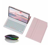 JZCZMCE Keyboard Case for Honor Pad 9 12.1", 7 Colors Backlit, Magnetic Detachable Wireless Backlight Keyboard with Bluetooth Mouse,Pink