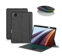 JZCZMCE Keyboard Case for Honor Pad 9 12.1 inch, Detachable Wireless Backlit Keyboard with Pencil Holder, Thin Slim Folio Cover with Bluetooth Mouse