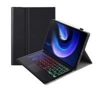 JZCZMCE Keyboard Case for Redmi Pad SE 11" 2023/Pad 2 11" 2025, 7 Colors Backlit, Detachable Wireless Keyboard with Smart Touchpad,Black