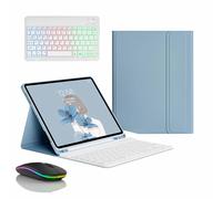JZCZMCE Keyboard Case for Samsung Galaxy Tab A11+ Plus 11" 2025, Built in Pencil Holder, Magnetic Detachable Wireless Backlight Keyboard with Bluetooth Mouse,Blue