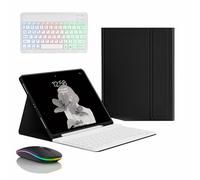 JZCZMCE Keyboard Case for Samsung Galaxy Tab A11+ Plus 11" 2025, Built in Pencil Holder, Magnetic Detachable Wireless Backlight Keyboard with Bluetooth Mouse,Black