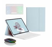 JZCZMCE Keyboard Case for Samsung Galaxy Tab A11+ Plus 11" 2025, Built in Pencil Holder, Magnetic Detachable Wireless Backlight Keyboard with Bluetooth Mouse,Sky Blue