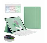 JZCZMCE Keyboard Case for Samsung Galaxy Tab A11+ Plus 11" 2025, Built in Pencil Holder, Magnetic Detachable Wireless Backlight Keyboard with Bluetooth Mouse,Green