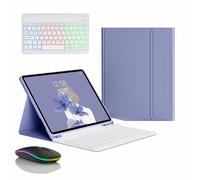 JZCZMCE Keyboard Case for Samsung Galaxy Tab A11+ Plus 11" 2025, Built in Pencil Holder, Magnetic Detachable Wireless Backlight Keyboard with Bluetooth Mouse,Purple