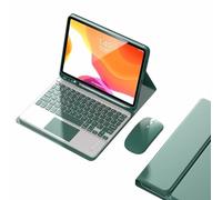 JZCZMCE Keyboard Case for Samsung Galaxy Tab A11+ Plus 11" 2025, Magnetic Detachable Wireless Keyboard, Built-In Pencil Holder, Ultra-Slim Protective Case with Bluetooth Mouse,Dark Green