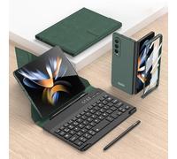 JZCZMCE Keyboard Case for Samsung Galaxy Z Fold 7, Magnetic Detachable Wireless Keyboard with S Pen Holder [Keyboard + Case + Capacitive Pen],Green
