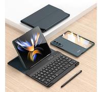 JZCZMCE Keyboard Case for Samsung Galaxy Z Fold 7, Magnetic Detachable Wireless Keyboard with S Pen Holder [Keyboard + Case + Capacitive Pen],Green