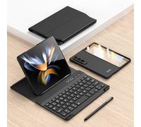 JZCZMCE Keyboard Case for Samsung Galaxy Z Fold 7, Magnetic Detachable Wireless Keyboard with S Pen Holder [Keyboard + Case + Capacitive Pen],Black