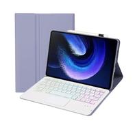 JZCZMCE Keyboard Case for Xiaomi Mi Pad 8/8 Pro 11.2" 2025, 7 Colors Backlit, Detachable Wireless Keyboard with Smart Touchpad,Purple