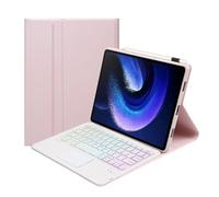 JZCZMCE Keyboard Case for Xiaomi Mi Pad 8/8 Pro 11.2" 2025, 7 Colors Backlit, Detachable Wireless Keyboard with Smart Touchpad,Pink