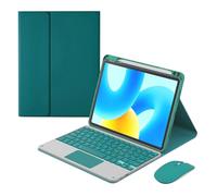JZCZMCE Keyboard Case for Xiaomi Mi Pad 8/8 Pro 11.2" 2025, Built in Pencil Holder, Magnetic Detachable Wireless Backlit Keyboard with Bluetooth Mouse,Green