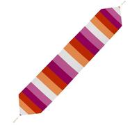 JZemdybill 178*33cm Table Runner with Tassel, Lesbian Pride Flag Table Runner, Table Decoration for Kitchen, Party, Restaurant