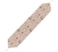 JZemdybill 200*33cm Table Runner with Tassel, Cute Cartoon Hedgehog Table Runner, Table Decoration for Kitchen, Party, Restaurant
