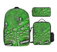 JZemdybill 3 In 1 Backpack Combination Set,Alligator Skin Texture Alligator Skin Alpaca Alien Angel Wings Alpaca Cactus Aquamarine Scales Autumn Cute Fox Army Camouflage Basketball Basketball Beauti