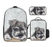 JZemdybill 3 In 1 Backpack Combination Set,Cute Penguin Cute Schnauzer Dog Cute Seal Cute Shiba Inu Cute Sloth Delicious Pizza Day Of The Dead Eucalyptus Leaves Dog Golden Retriever,17 Inch Backpack