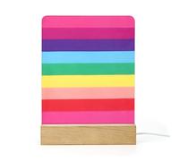 JZemdybill Acrylic Night Light,Rainbow Colored Horizontal Striped Lines, USB Port, Gift for Friends, Family, Lovers
