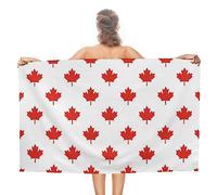 JZemdybill Beach Towel, Canadian Maple Leaf Bath Towel, Absorbent Towel for Swimming, Sports, Travel