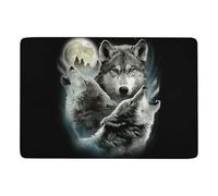 JZemdybill Carpet Three Wolf And Moon Rug, Soft Floor Mat For Living Room, Bedroom (100 X 150cm)