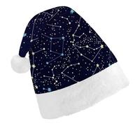JZemdybill Christmas Hat for Adults,Glow in The Dark Constellations Midnight Hat for Various Holiday Parties