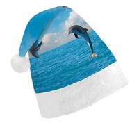 JZemdybill Christmas Hat for Adults,Two Dolphin Hat for Various Holiday Parties