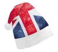 JZemdybill Christmas Hat for Adults,Vintage Union Jack British Flag Hat for Various Holiday Parties