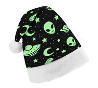 JZemdybill Christmas Hat,Green Alien Moon UFO Hat for Various Holiday Parties