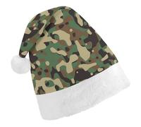 JZemdybill Christmas Hat,Green Camouflage Pattern Hat for Various Holiday Parties