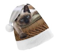 JZemdybill Christmas Hat,Siamese Thai Cat Mandala Hat for Various Holiday Parties