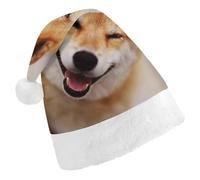 JZemdybill Christmas Hat,Smile Shiba Inu Hat for Various Holiday Parties
