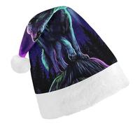 JZemdybill Christmas Hat,Wolves Howl in The Northern Lights Hat for Various Holiday Parties