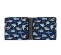 JZemdybill Coin Pocket, Cartoon Shark Leather Wallet, Bifold Credit Card Leather Slim Purse