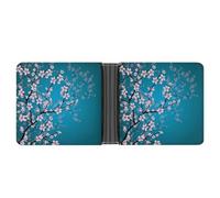 JZemdybill Coin Pocket, Spring Japanese Cherry Blossoms Leather Wallet, Bifold Credit Card Leather Slim Purse