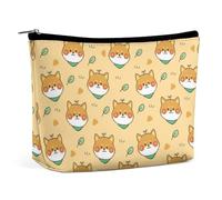 JZemdybill Cosmetic Bag, Cute Shiba Inu Makeup Bag, Portable Toiletry Bag with Zipper for Daily Use, Travel