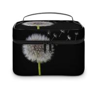 JZemdybill Cosmetic Bag, Dandelion Seeds Makeup Bag, Leather Travel Toiletry Bag for Women