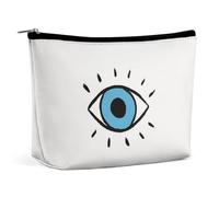 JZemdybill Cosmetic Bag, Evil Eye Makeup Bag, Portable Toiletry Bag with Zipper for Daily Use, Travel