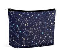 JZemdybill Cosmetic Bag, Glow in The Dark Constellations Midnight Makeup Bag, Portable Toiletry Bag with Zipper for Daily Use, Travel