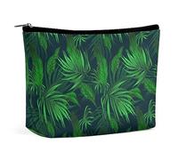 JZemdybill Cosmetic Bag, Green Tropical Jungle Plant Makeup Bag, Portable Toiletry Bag with Zipper for Daily Use, Travel