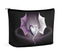 JZemdybill Cosmetic Bag, Purple and Wirte Dragons Makeup Bag, Portable Toiletry Bag with Zipper for Daily Use, Travel