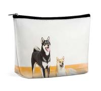 JZemdybill Cosmetic Bag, Shiba Inu Dog Makeup Bag, Portable Toiletry Bag with Zipper for Daily Use, Travel