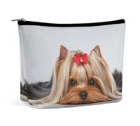 JZemdybill Cosmetic Bag, Yorkshire Terrier Makeup Bag, Portable Toiletry Bag with Zipper for Daily Use, Travel