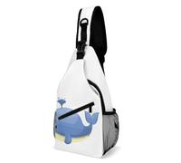 JZemdybill Crossbody Bag, Cartoons Whale Lighthouse Chest Bag, Sling Bag for Travel Shopping Sports
