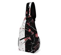JZemdybill Crossbody Bag, Cherry Blossom Chest Bag, Sling Bag for Travel Shopping Sports