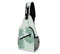 JZemdybill Crossbody Bag, Cute Frog Chest Bag, Sling Bag for Travel Shopping Sports